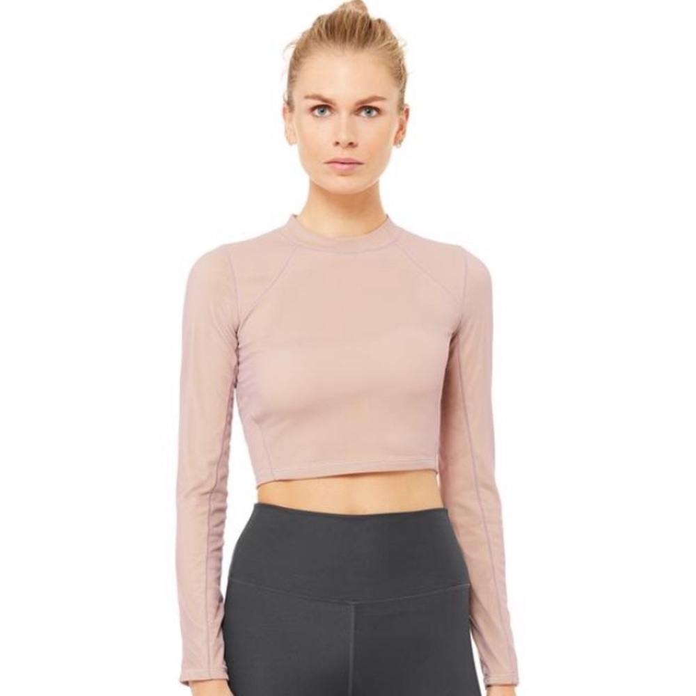 Alo vision long sleeve mesh crop top